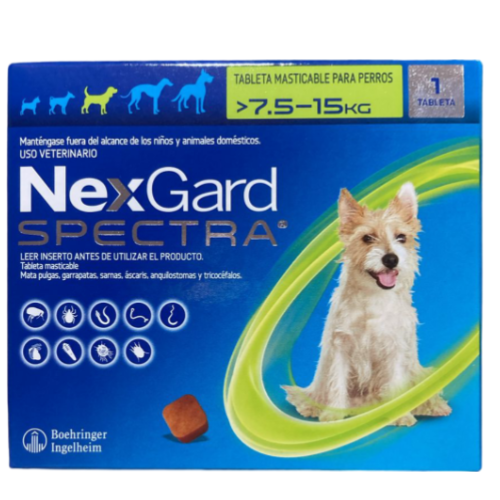 NEXGARD SPECTRA M 7.5 - 15 KG. VERDE