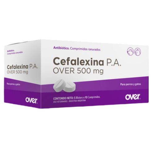 CEFALEXINA X 500 MG OVER PRECIO X TABLETA-