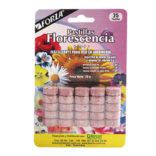 FORZA PASTILLA FLORES rosada X 25