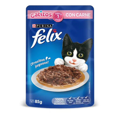 FELIX POUCHES GATITOS CON CARNE X 85 GR