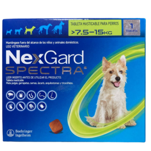 NEXGARD SPECTRA  M 7.5 - 15 KG. VERDE