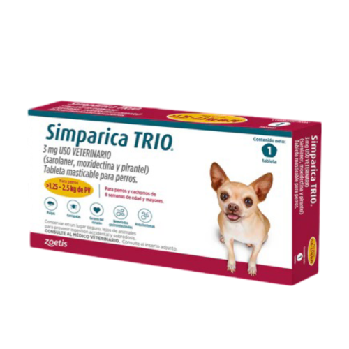 SIMPARICA TRIO CAJA X1 TAB (1.25 - 2.5KG) AMARRILLO