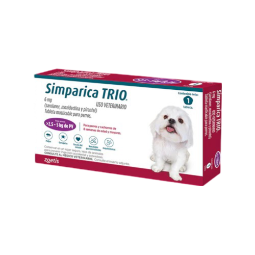 SIMPARICA TRIO CAJA X1 TAB (2.5 - 5 KG) MORADO