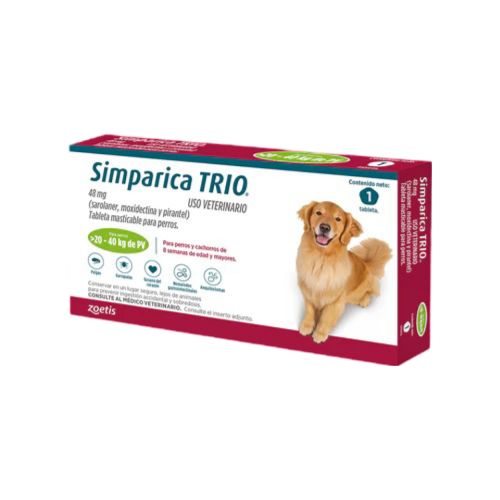 SIMPARICA TRIO CAJA X1 TAB (20 - 40KG) VERDE