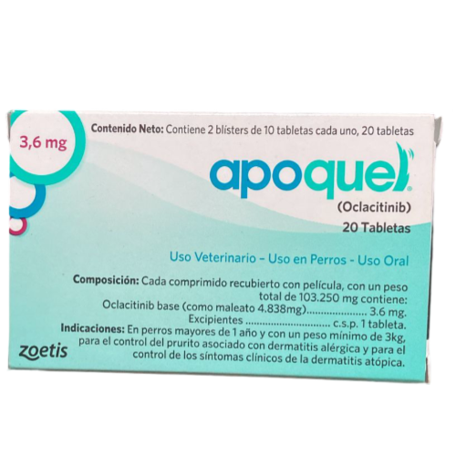 APOQUEL 3.6 MG CAJA X  20 TAB.