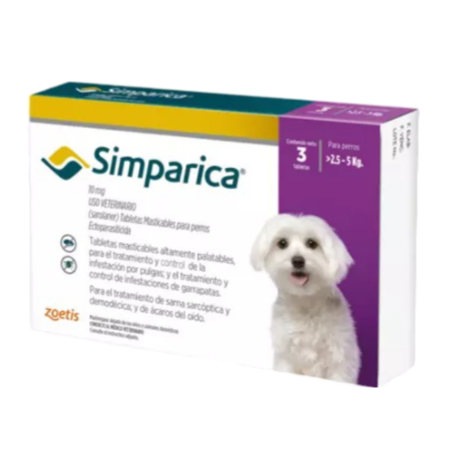 SIMPARICA 10mg X 2.5 - 5 KG