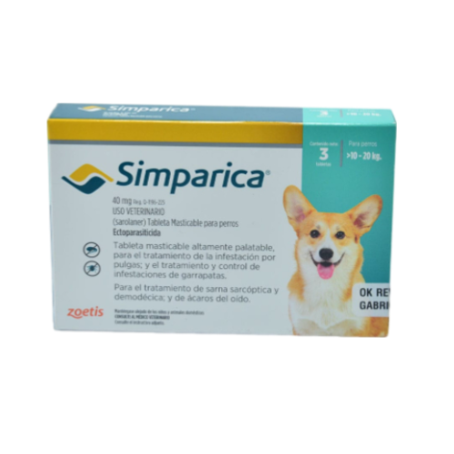 SIMPARICA 40mg X 10 -20 KG