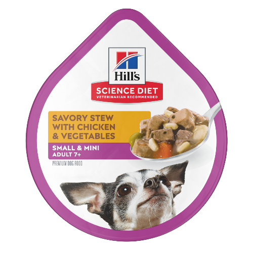 HILLS ADUL 7+ SMALL PAWS TRAY STEW WITH  CHICKEN  X 99GR