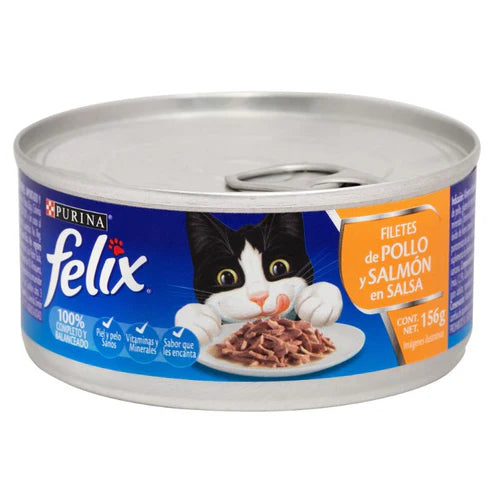 FELIX LATA FILETE DE POLLO Y SALMON EN SALSA X 156G
