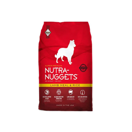 NUTRA NUGGETS CORDERO Y ARROZ X 3 KG